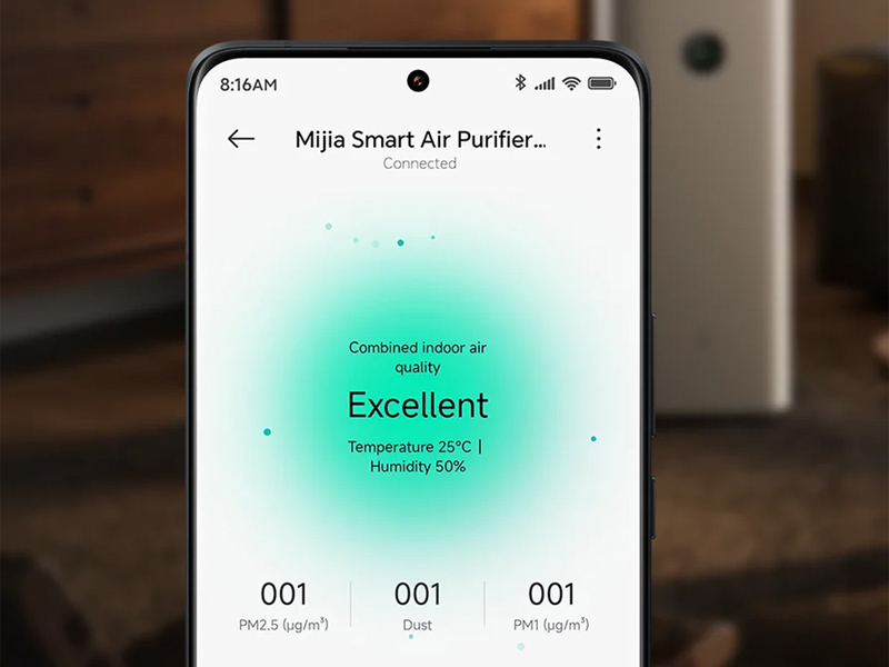 Xiaomi Mijia Smart Air Purifier 6 Plus cho phép điều khiển thông qua ứng dụng
