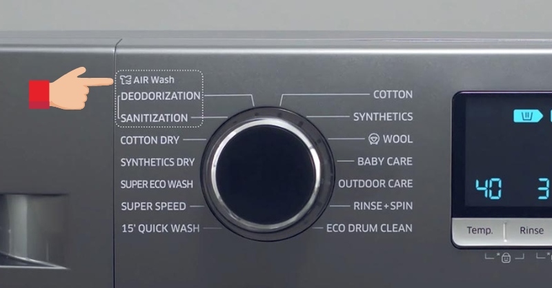 Air Wash giúp khử mùi và tiệt trùng quần áo bằng luồng khí nóng