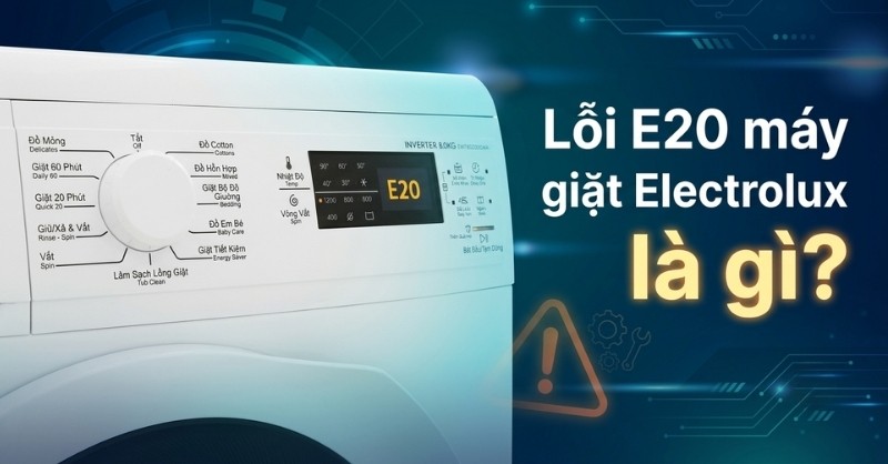 Lỗi E20 máy giặt Electrolux liên quan đến hệ thống thoát nước