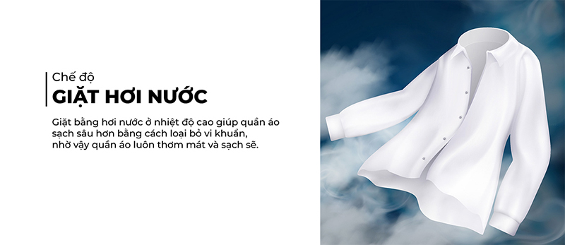 Máy giặt Hitachi ứng dụng giặt hơi nước bảo vệ quần áo và làn da nhạy cảm