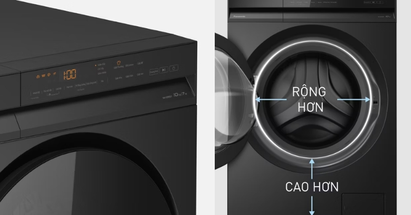 Máy giặt Panasonic có bảng điều khiển dễ dùng, lồng giặt rộng rãi