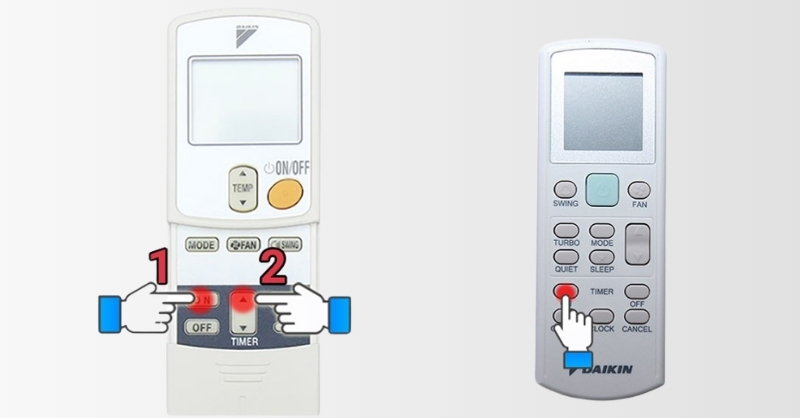 Cách hẹn giờ bật máy lạnh Daikin thế hệ cũ