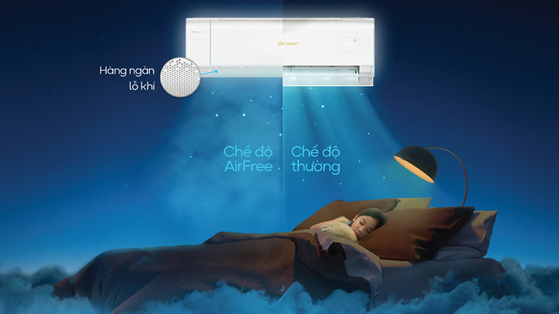 Chế độ AirFree trên máy lạnh Casper thổi gió nhẹ nhàng, an toàn cho trẻ em và người cao tuổi
