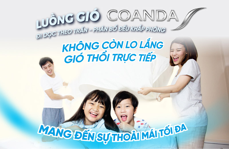 Công nghệ luồng gió Coanda Daikin lan tỏa không khí mát đều khắp phòng