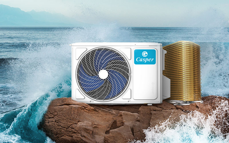 Dàn tản nhiệt đồng mạ vàng giúp máy lạnh Casper bền bỉ hơn, chống ăn mòn tốt