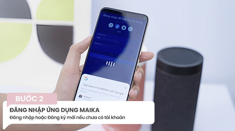 Đăng nhập ứng dụng Maika