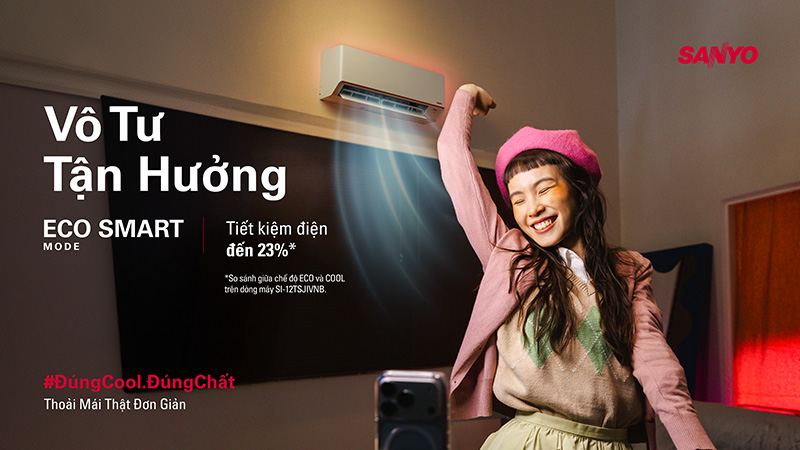 Eco Smart giúp máy lạnh Sanyo tiết kiệm điện thông minh