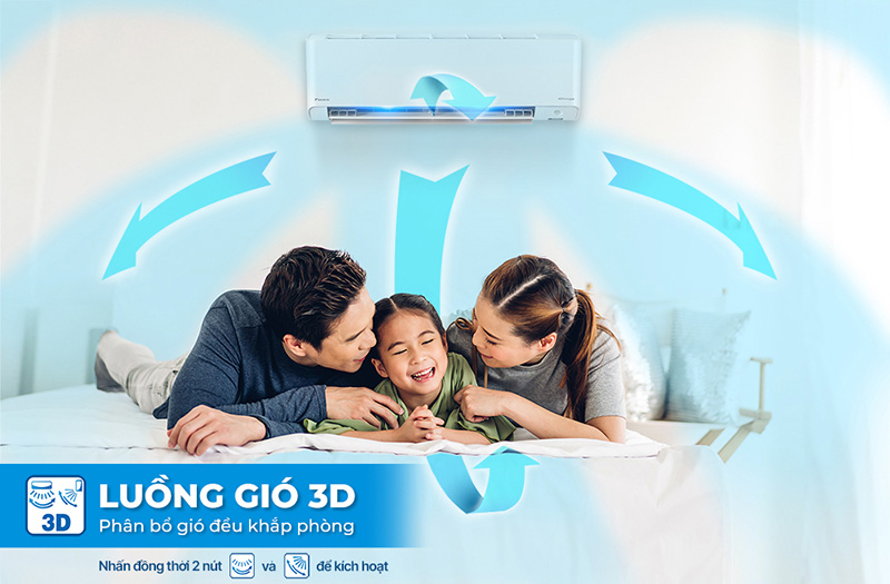Làm lạnh nhanh chóng, cánh quạt đảo gió 3D (4 chiều)