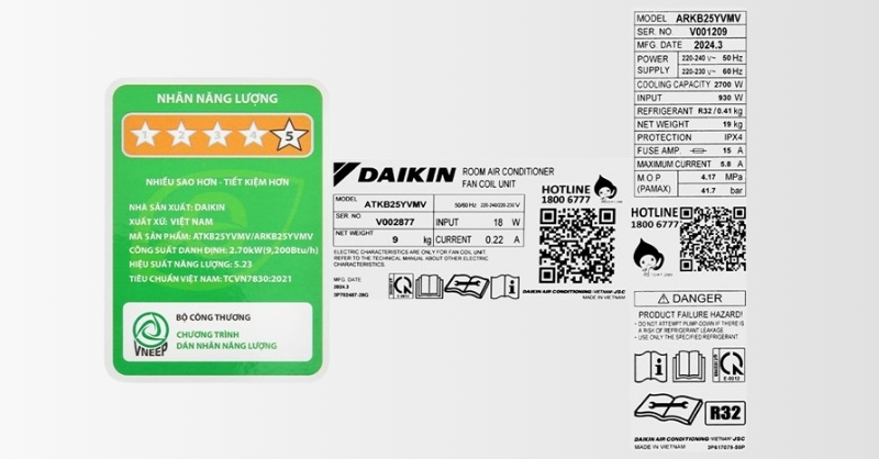 Máy lạnh dán nhãn năng lượng nhiều sao tiết kiệm điện hiệu quả