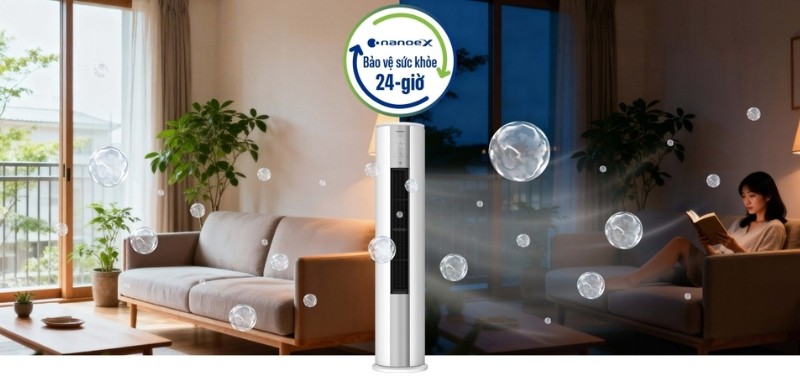 Máy lạnh NZ (CF1H-8) nanoe X bảo vệ 24 giờ ức chế nhiều loại chất ô nhiễm và khử mùi