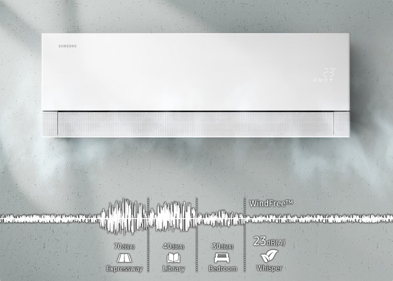 Máy lạnh Samsung WindFree™ hoạt động êm ái, giảm tiếng ồn