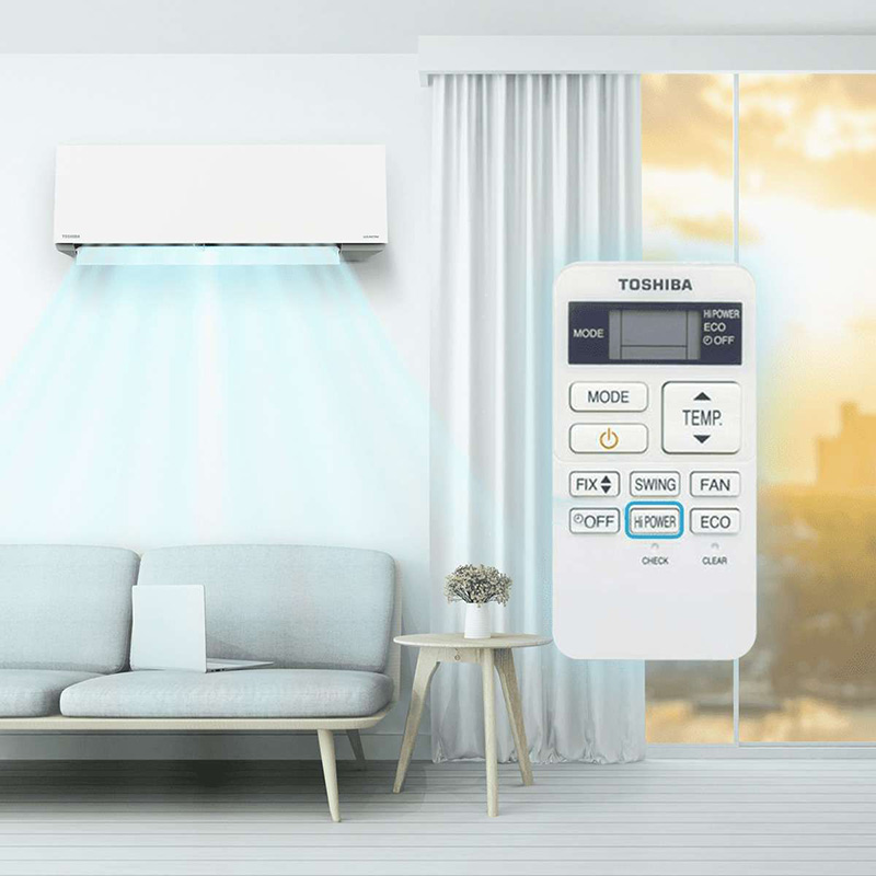 Máy lạnh Toshiba Hi Power tăng công suất làm lạnh tức thì cho căn phòng mát lạnh nhanh chóng