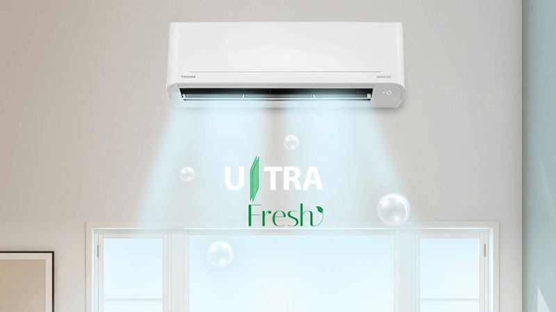 Máy lạnh Toshiba tích hợp công nghệ Ultra Fresh loại bỏ bụi mịn và vi khuẩn hiệu quả