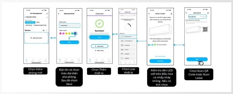 Thêm phòng quản lý thiết bị và ghép nối máy lạnh Daikin