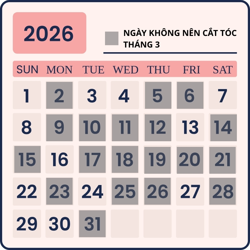 Các ngày không nên cắt tóc tháng 3