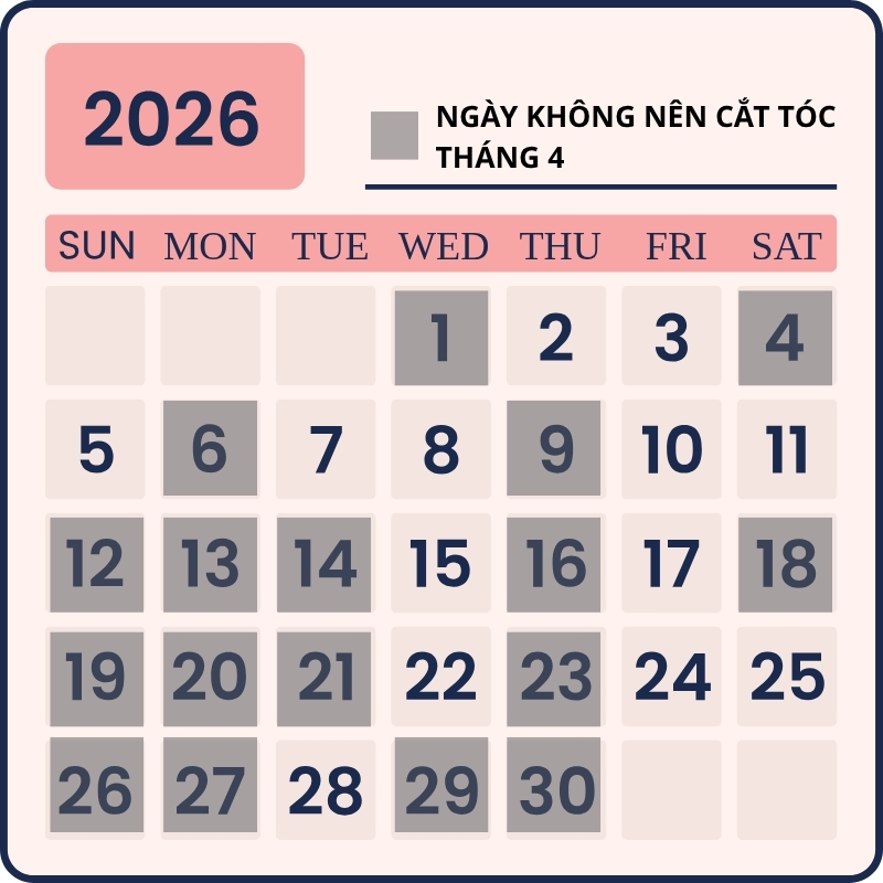 Các ngày không nên cắt tóc tháng 4