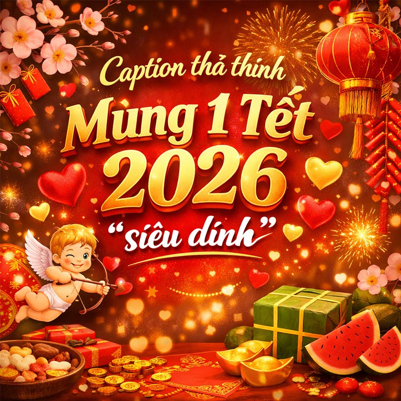 Caption thả thính mùng 1 Tết 2026