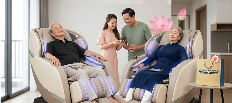Ghế massage toàn thân là món quà "quốc dân" được nhiều người lựa chọn