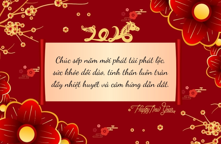 Lời chúc Tết sếp với ý nghĩa cầu chúc năm mới an khang, giàu sang, phú quý