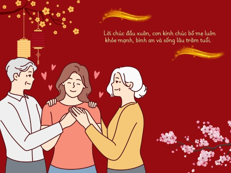 Tết là dịp gửi lời chúc chân thành đến bố mẹ vợ 