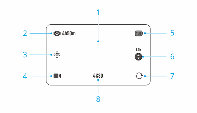Giao diện màn hình DJI Osmo Pocket 4