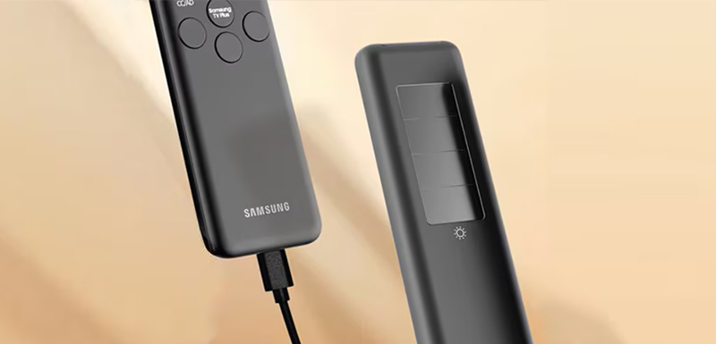 SolarCell Remote TV Samsung có 2 cách sạc pin
