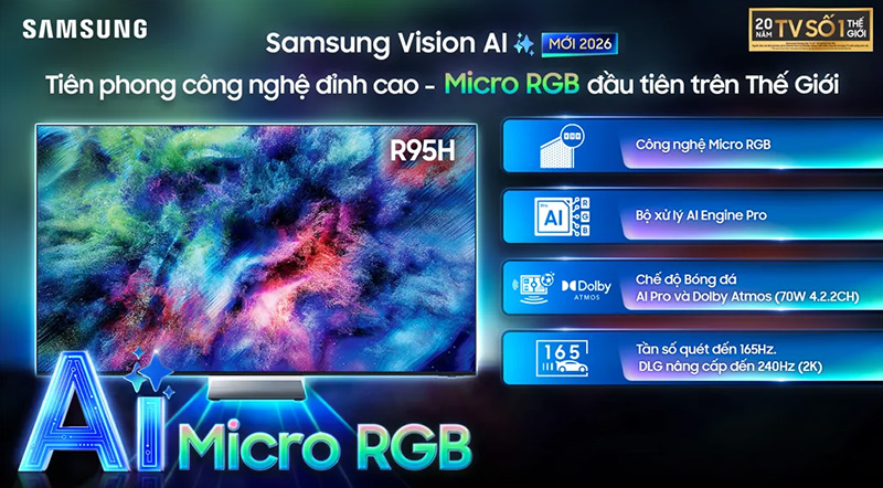 Smart Tivi Samsung Micro RGB 4K 85 Inch MRA85R95HX