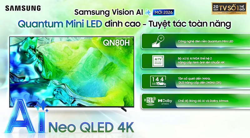Smart Tivi Samsung Neo QLED 4K 65 Inch QA65QN80HA