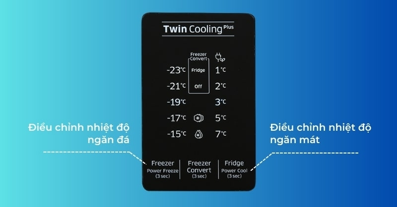 Điều chỉnh nhiệt độ tủ lạnh dễ dàng bằng bảng điều khiển cảm ứng hiện đại