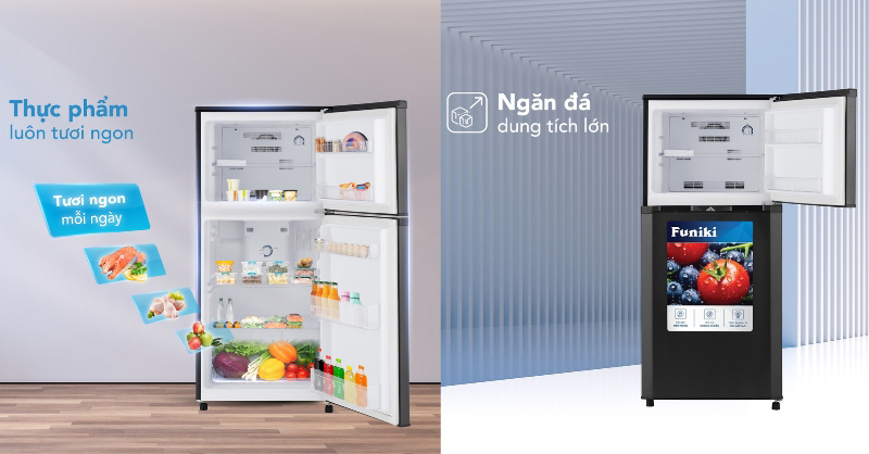Tủ Lạnh ngăn đá trên Funiki 159 Lít HR T6159TDG