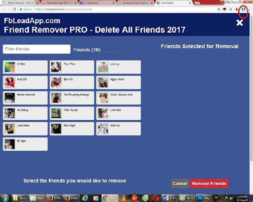 Lọc đồng chí ko tương tác bên trên Facebook vày extension Friend Remover Free