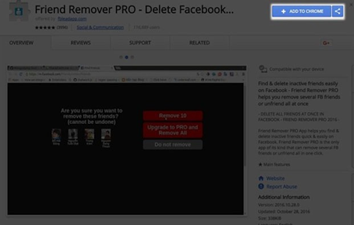 Lọc bạn hữu ko tương tác bên trên Facebook vì như thế Friend Remover Pro