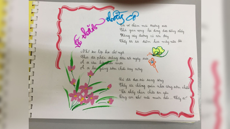 Lời ngỏ tập san 20/11 trang trí đơn giản