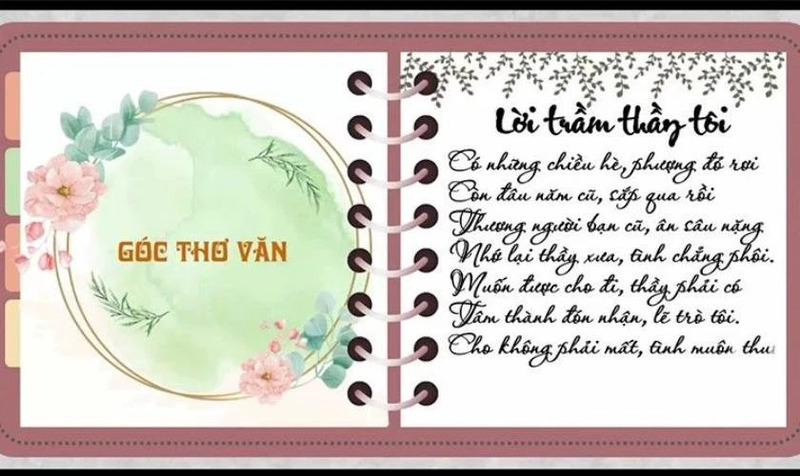 Trang thơ Lời trầm thầy tôi