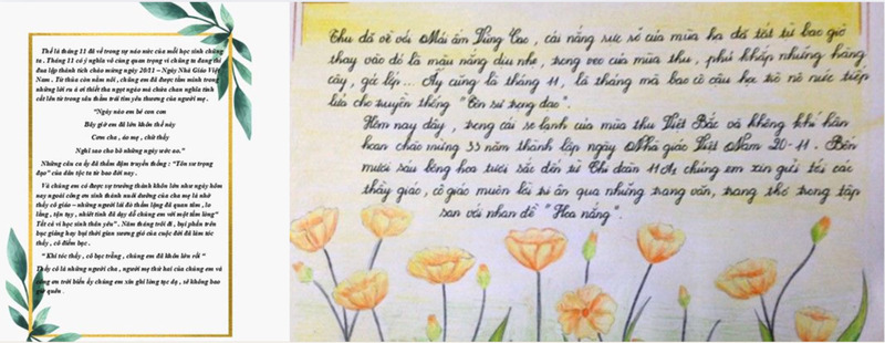 Trang văn xuôi 20/11 viết tay mềm mại