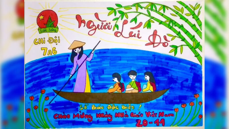 Bìa tập san 20/11 chủ đề Người lái đò