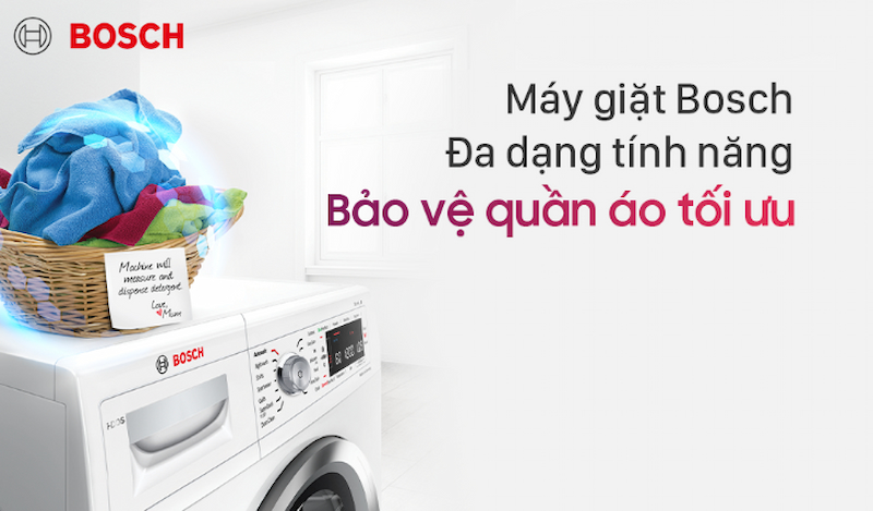 Máy giặt Bosch tích hợp 15 chương trình giặt