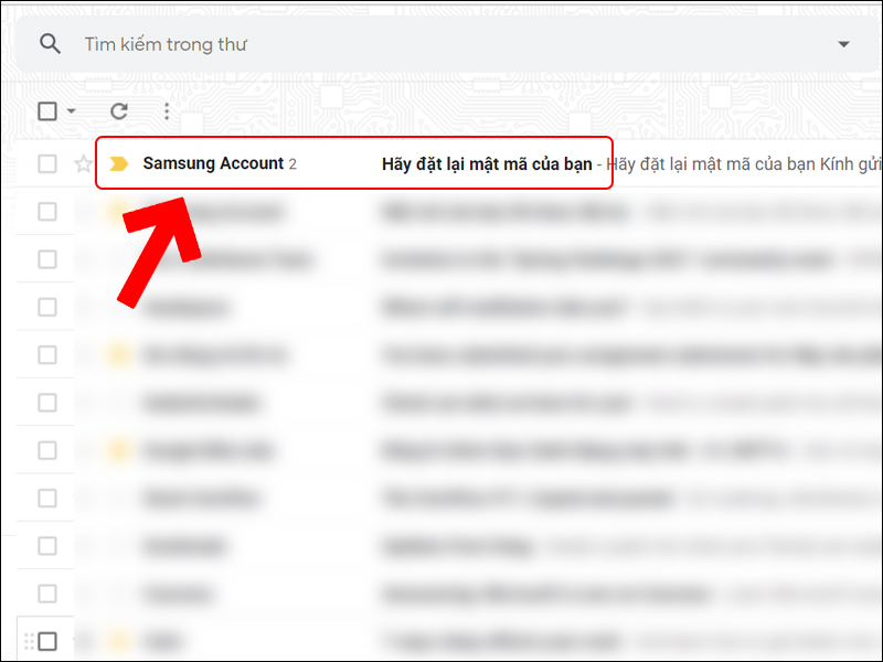 Bạn mở Email vừa nhận được từ Samsung Account ra.