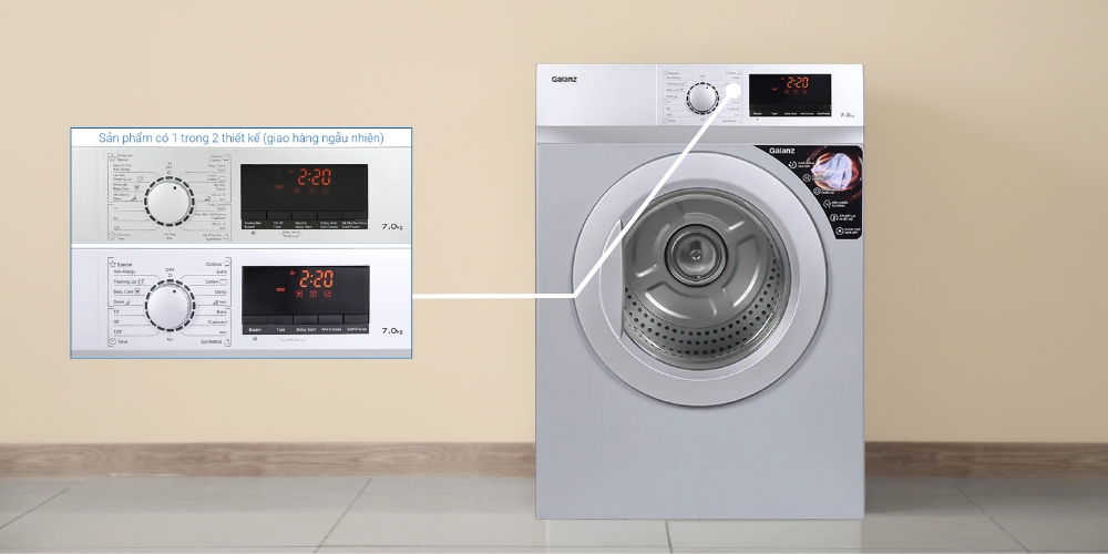Bảng điều khiển của Galanz DV-70T5C(S) nút xoay, nút nhấn, có màn hình hiển thị