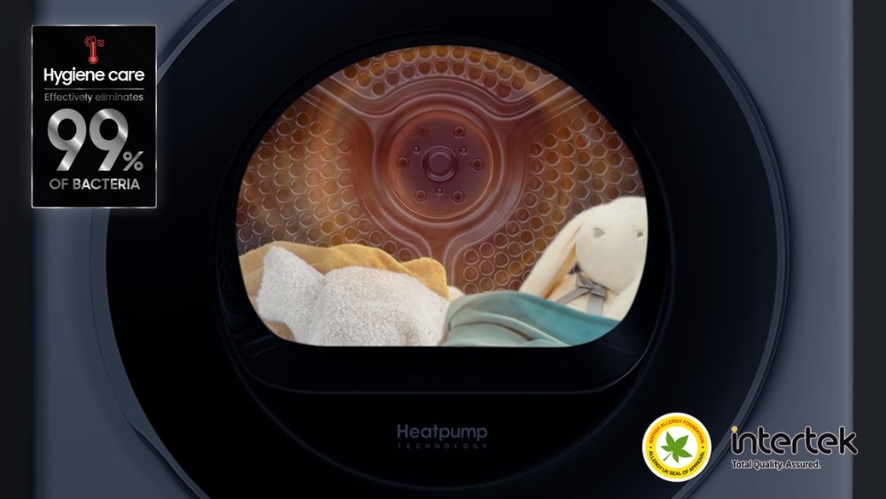 Công nghệ sấy diệt khuẩn Hygiene Care của Máy Sấy Samsung DV90T6240LB/SV