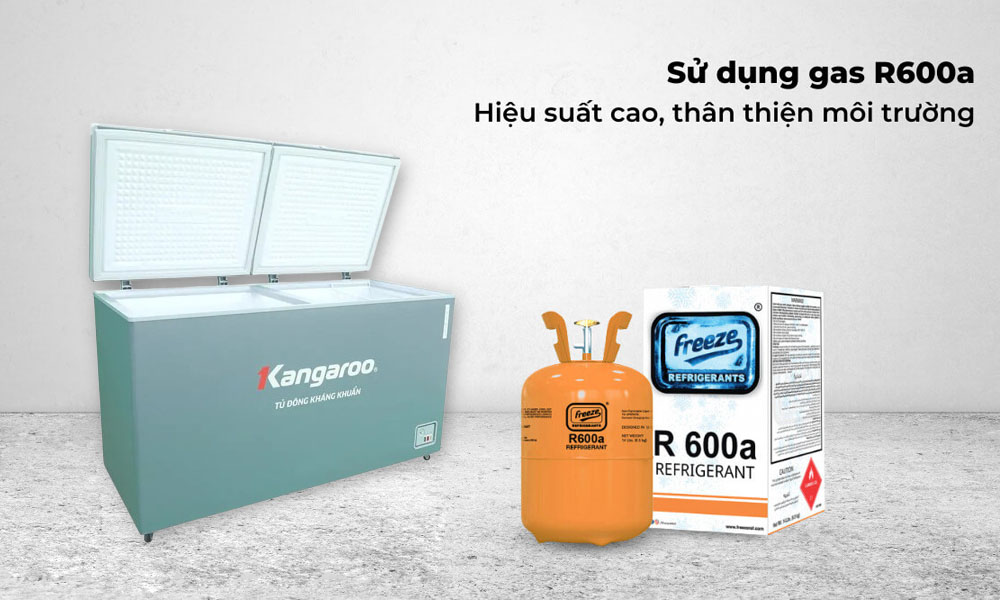 Tủ Đông Kangaroo Inverter 375 Lít KGFZC375IG1 sử dụng gas R600a