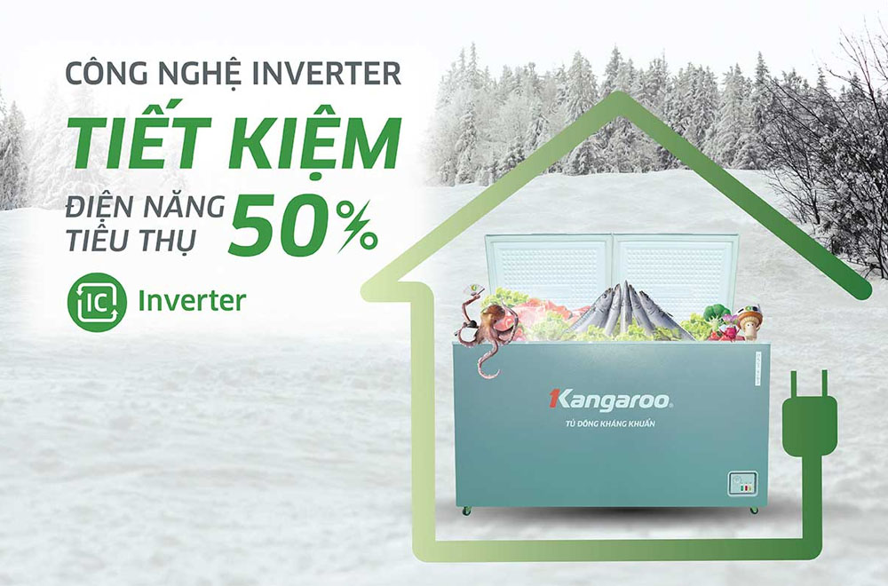 Tủ Đông Kangaroo Inverter 375 Lít KGFZC375IG1 giảm hóa đơn tiền điện