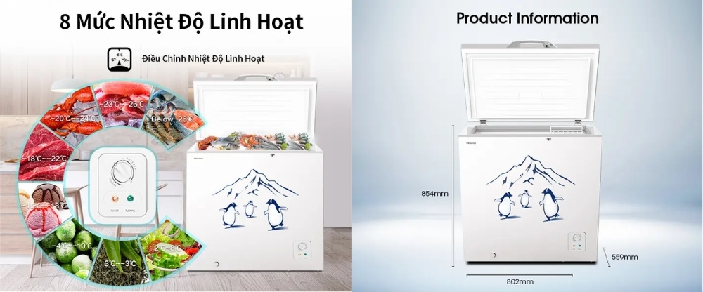 Chỉ cần xoay núm điều chỉnh 8 mức nhiệt độ