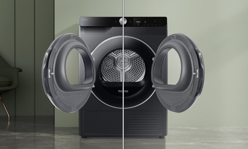 Cửa của Máy Sấy Samsung DV90T6240LB/SV có thể đảo chiều