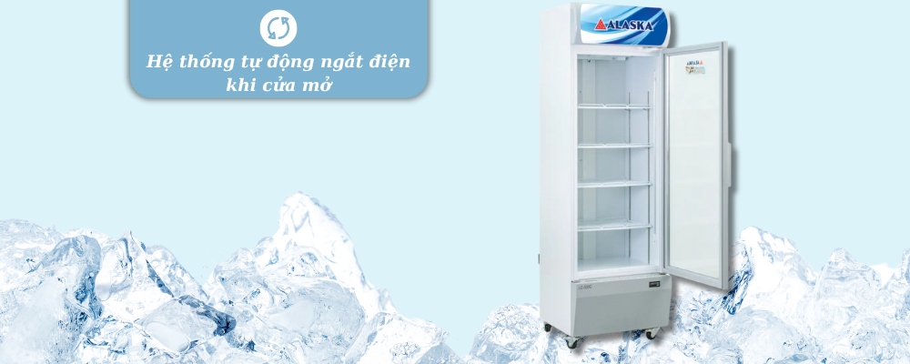 Hệ thống tự động ngắt điện khi cửa Tủ Mát Alaska LC-535C mở