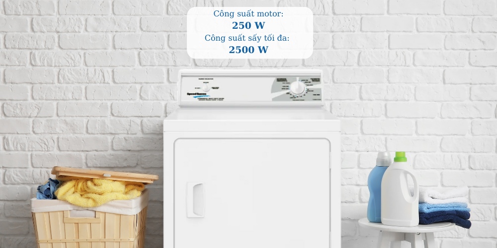 Máy Sấy Speed Queen LDE3TRGS461NW22 hoạt động với công suất sấy lớn