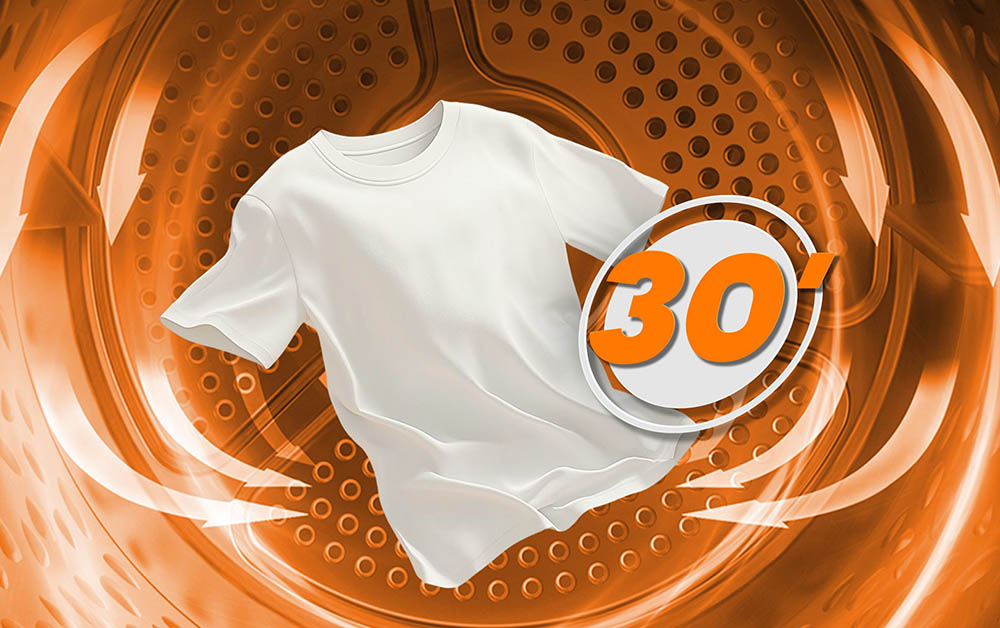 TD-P9HG1 làm khô quần áo chỉ trong khoảng 30 phút