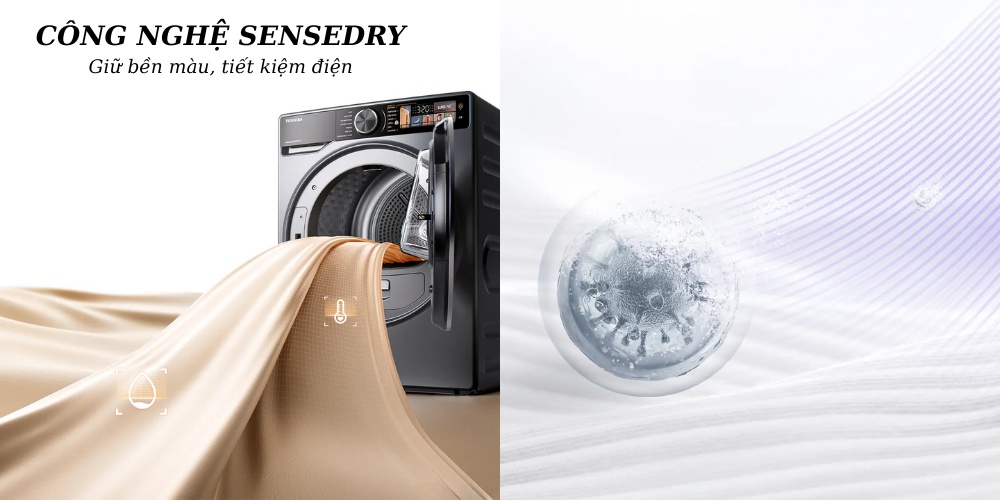 Toshiba TD-T25BS110HWV(MG) với công nghệ SenseDry và đèn tia cực tím