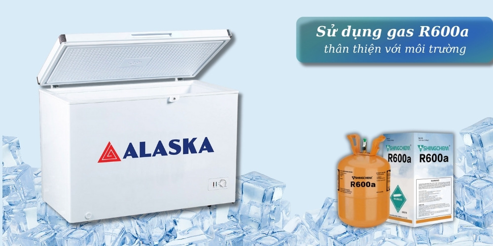 Tủ Đông Alaska Inverter 365 Lít BDI-5686 sử dụng gas R600a