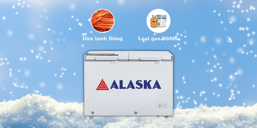 Tủ Đông Mát Alaska BCD-4565C sở hữu dàn lạnh đồng và gas R600a